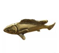 Figurine de poisson antique, petite sculpture en laiton, statue de bureau vintage rétro pour bureau, thème aquatique, faune marine, décoration traditionnelle