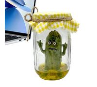 Figurine de Pot de : drôle de cornichon Miniature, Objet décoratif de Pot de Franc-maçon, décoration d'humeur Mignonne, créative et élégante | Table, Bureau, étagère, Salon, idée Cadeau