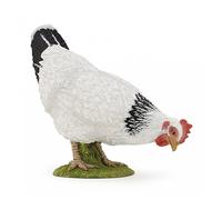 Figurine de Poule Blanche en Train de Picorer par PAPO