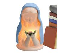 Figurine de prière Sainte Marie - 8,5 x 13,5 x 8,5 cm - Lampe catholique en résine - Statue de voile bleu pour la maison, Noël, anniversaire, crèche, chambre d'université, décoration de chevet