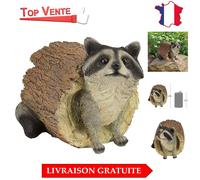 Design Toscano Bandit le Raton Laveur Statue d'Animal de Décoration de Jardin, 25.5 cm, polyrésine, palette complète de couleur