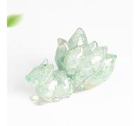 Figurine de renard à neuf queues en cristal, décor de renard en résine avec éclats de cristal naturel, ornement mystique fantastique pour bureau à domicile ou étagère de bureau, cadeau esthétique pour