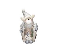 Figurine de Renne avec Eclairage LED 51cm, Blanc Chaud, Chapeau et Echarpe