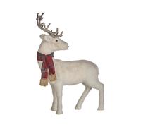 Figurine de Renne Blanc 51 cm à Écharpe pour Noël Décoration pour Intérieur Must