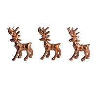 Figurine de Renne de Noël Wonder Care | Décorations pour la Maison pour Le Salon | Cerf de Noël Debout | Statue de Table | Figurines Miniatures de Rennes| Collection Renne Couleur Cuivre (3 pcs)