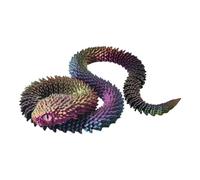 Figurine de reptile articulée - Modèle intérieur pliable - Décoration de serpent mobile - Caresse d'animal - Accent de bureau flexible avec style de corps segmenté - Figurine serpent flexible pour