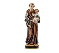 Figurine de Saint Antoine de Padoue Patron des Objets perdus de Ceux Qui cherchent Un Couple, Une Construction et des coéliaques avec Enfant en Vrac avec Aimant en résine Peinte à la Main 30 cm
