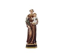 Figurine de Saint Antoine de Padoue Patron des Objets perdus de Ceux Qui cherchent Un Couple, Une Construction et des coéliaques avec Enfant en Vrac avec Aimant en résine Peinte à la Main 19 cm