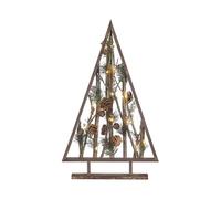 Figurine de Sapin de Noël Bois Sombre 62 cm à LED Décoration pour Intérieur Svidal