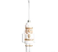 Figurine de sapin de Noël de style européen en plastique Blanc 14 cm | Pour une utilisation polyvalente à la maison, joyeuse pour la création d'esprit, motifs traditionnels, design suspendu