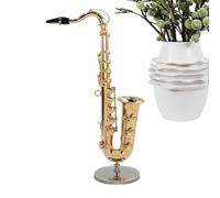 Figurine de Saxophone,Modèle de Saxophone Miniature Plaqué Or | Collection Laiton avec Support et Etui pour Décoration Maison et Accessoires de Maison de pour Adultes et