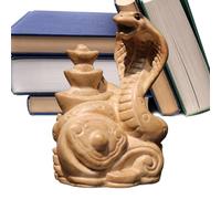 Figurine de serpent en bois - Statue en bois sculptée à la main, statuette du Nouvel An | Petite sculpture de style chinois 2025, table pour le lieu de travail à la maison Cette figurine serpent de