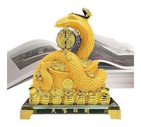 Figurine De Serpent - Statue De Figurines De L'année du Serpent Chinois, Statue du Nouvel an Chinois 2025 | Sculpture Décorative De Table Animale en Résine Dorée pour Attirer La Chance Et La