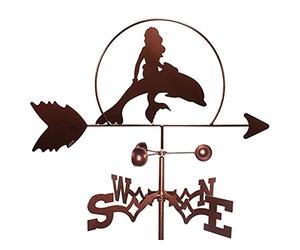 Figurine de sirène de girouette en métal, indicateur de Direction du Vent Pratique, girouette de décoration de sur Le Toit extérieur, Outil de Mesure Professionnel