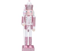 Figurine de Soldat Casse-Noisette en Bois,décoration de 12 Pouces,Ornements de noël,Soldat Casse-Noisette Rose,Figurine créative de Soldat Casse-Noisette, Ornement de Bureau de noël, Cadeau de noël