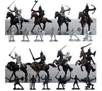 Figurine de soldat cavalier médiéval - MOTHINESSTO - DIY jouet - 12 infanteries + 8 cavaleries + 8 chevaux