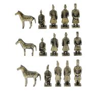 Figurine De Soldat En Métal, Sculpture Antique De Qin En Terre Cuite, 5 Pièces