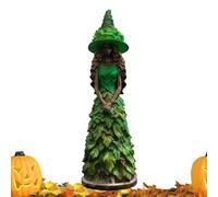 Figurine de sorcière d'automne - Statue de table de récolte d'Halloween | Décor de sorcière d'automne avec robe de feuille, décoration de sorcière en résine saisonnière pour la maison d'étagère