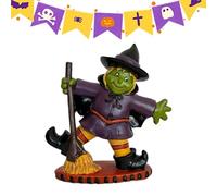 Figurine de sorcière - statues de sorcière sur balai décoration - décoration de la maison statue de table pour maison hantée point focal entrée Noël fenêtre magasin collections familiales