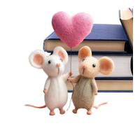 Figurine De Souris En Laine Feutrée Faite À La Main - Figure De Charme Souvenir Exquise | Ornement De Souris En Feutre Pour La Saint-valentin, Pour La Famille, Noël, Anniversaire, Vacances, Maison, Bu