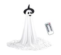 Figurine de spectre lumineuse à LED avec base stable pour décoration d'Halloween, porche, pelouse, fête, création de scène hantée, facile à installer