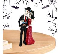 Figurine De Style Gothique Pour Halloween | Statue de Crânes d'Halloween | Sculpture De Squelette De La Mariée Et Du Marié - Pour Jardin Arrière Cour Étang Cour Porche Maison Table Étagère Manteaux De