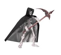 Figurine de tête de Mort - Sculpture Mobile avec Cape, Outil de Combat pour, Sculpture d'action de crâne Multi-articulations, Figurines Mobiles avec Montage d'outils de Combat pour Le