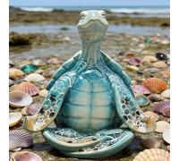 Figurine de tortue de mer décorative pour bibliothèque intérieure, lit de jardin ou table d'appoint de porche avec pose méditative et proportions