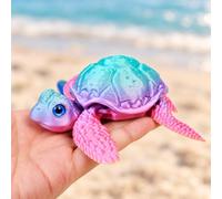 Figurine de tortue imprimée 3D en PLA coloré, objet de collection décoratif de 8 cm, statue d'animal pour décoration de maison, bureau, décoration d'Halloween, Noël, couleur des yeux aléatoires
