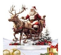 Figurine de traîneau du Père Noël - Décoration de bureau pour l'intérieur et l'extérieur