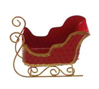 Figurine de Traîneau en Métal Rouge Vintage pour Décorations de Noël | Style Rustique Classique, Pose Polyvalente à Cheminée ou Vitrine, S’accorde avec Bougies Chauffe-plat et Boules Décoratives