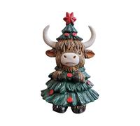 Figurine de vache des hautes terres - Statue de ferme de Noël, sculpture en résine écossaise, design réaliste fabriqué à la main, étagère, table ou cheminée, décoration de vacances haut de gamme, pièc