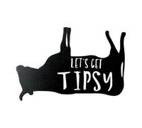 Figurine de vache en bois - Let's Get Tipsys - Décoration murale créative pour bar, bureau, décoration murale, figurine de vache de Noël pour collègues, famille, amis