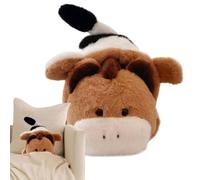 Figurine de vache en tissu - Adorable créature réversible, transformable en mouton, résistante et durable, idéale pour les , un cadeau compact et confortable pour s'asseoir, dormir et se