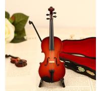 Figurine de violon jouable 2026, figurines miniatures en bois à collectionner, le plus petit instrument de musique miniature au monde avec son et musique triste, cadeau amusant