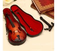 Figurine de violon jouable 2026, figurines miniatures en bois à collectionner, le plus petit instrument de musique miniature au monde avec son et musique triste, cadeau amusant