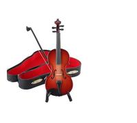 Figurine de violon jouable 2026, figurines miniatures en bois à collectionner, le plus petit instrument de musique miniature au monde avec son et musique triste, cadeau amusant