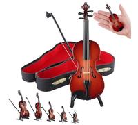 Figurine de violon miniature jouable, réplique de mini violons de collection, for la décoration intérieure, avec son et musique triste(4.72in)