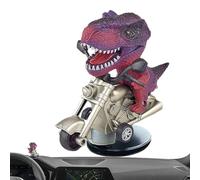 Figurine de voiture Tyrannosaurus Rex | Figurine dinosaure dérivant sur moto - Décoration créative de dinosaure pour moto
