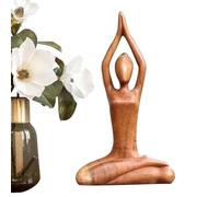 Figurine de yoga - Statue de méditation en bois, pièce fabriquée à la main - Ornement de table apaisant pour une atmosphère zen - Avec forme de corps formée pour des expositions d'apprentissage et un