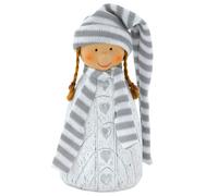 Figurine Déco Fille Enfant Tresses Echarpe Hiver Bonnet Noël Coeurs Eglo 41243