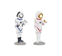 Figurine déco Home ESPRIT Bleu Blanc Rouge Argent Femme Astronaute 10 x 11 x 29 cm (2 pièces)