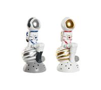 Figurine déco Home ESPRIT Bleu Blanc Rouge Argent Femme Astronaute 11 x 7 x 24 cm (2 pièces)