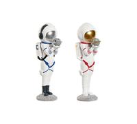 Figurine déco Home ESPRIT Bleu Blanc Rouge Or Femme Astronaute 11 x 7 x 25 cm (2 pièces)