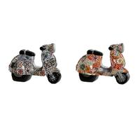 Figurine déco Home ESPRIT Coloré scooter méditerranéen 14 x 8 x 11 cm (2 pièces)