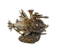 Figurine déco Home ESPRIT Gris Multicolore Poisson 31,5 x 9 x 22 cm