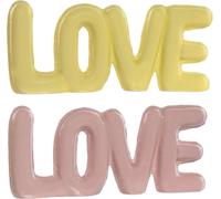 Figurine déco Home ESPRIT LOVE Jaune Rose Pour enfants 24 X 2,5 X 10 cm (2 pièces)
