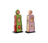 Figurine déco Home ESPRIT Magenta Pistache Vintage gasolinera 7 x 4 x 17 cm (2 pièces)