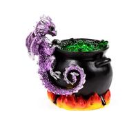 Figurine décoratif dragon et son chaudron led Puckator Dragons Elementaires Noir 12,5x13x9,5 cm