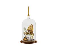 Figurine décoration de sapin Madame Samovar, Zip, Big Ben et Lumière en verre et Bois - Hauteur hors ruban 10 cm - Diamètre 6 cm